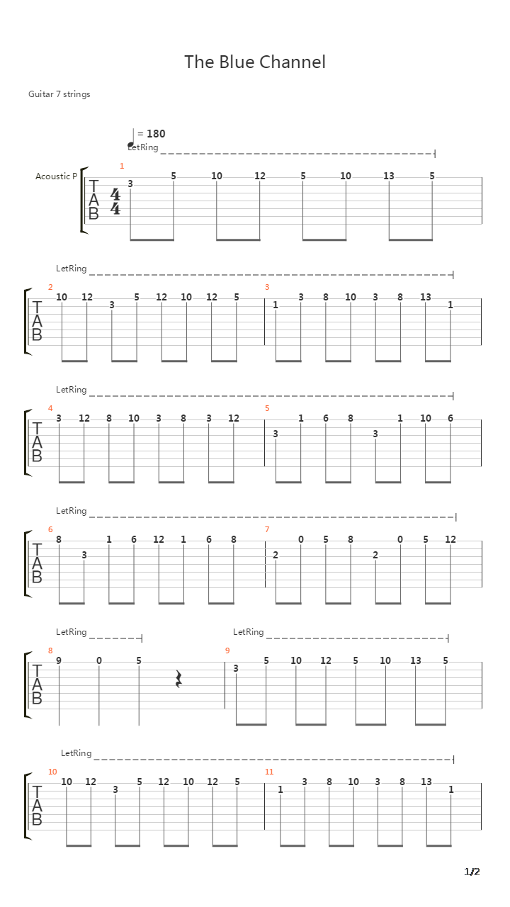 The Blue Channel吉他谱