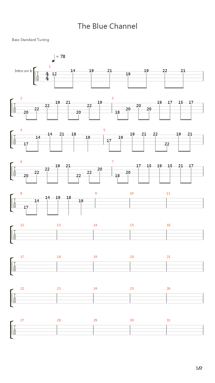 The Blue Channel吉他谱