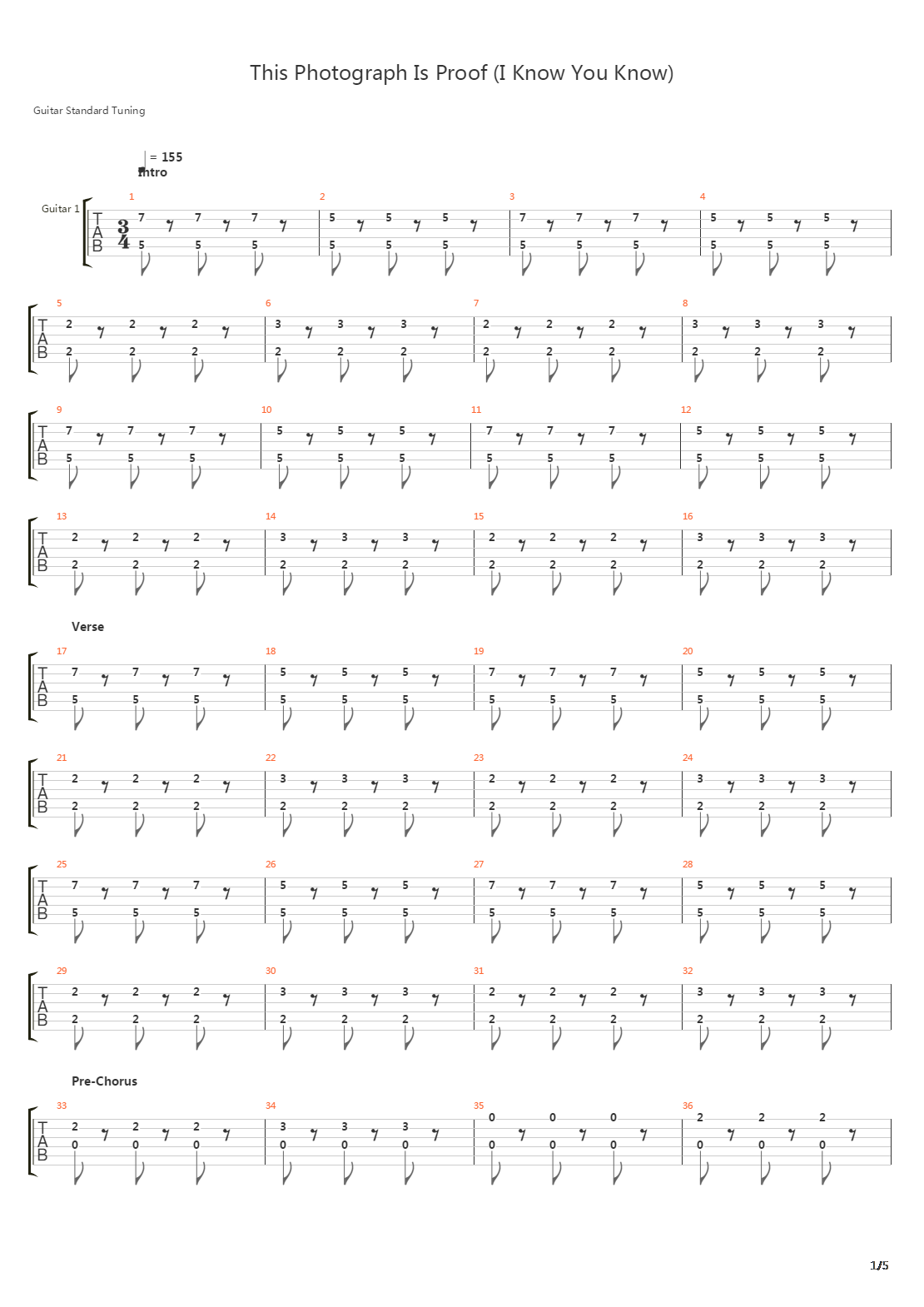 This Photograph Is Proof I Know You Know吉他谱