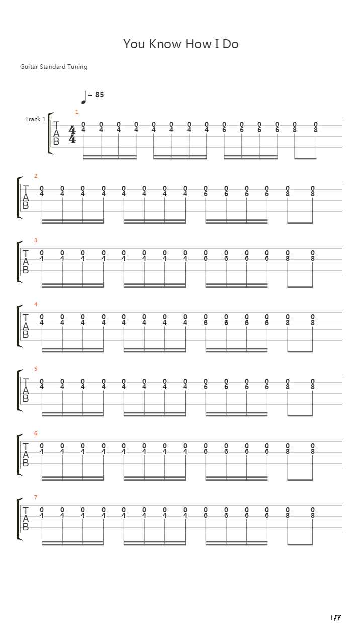 You Know How I Do吉他谱