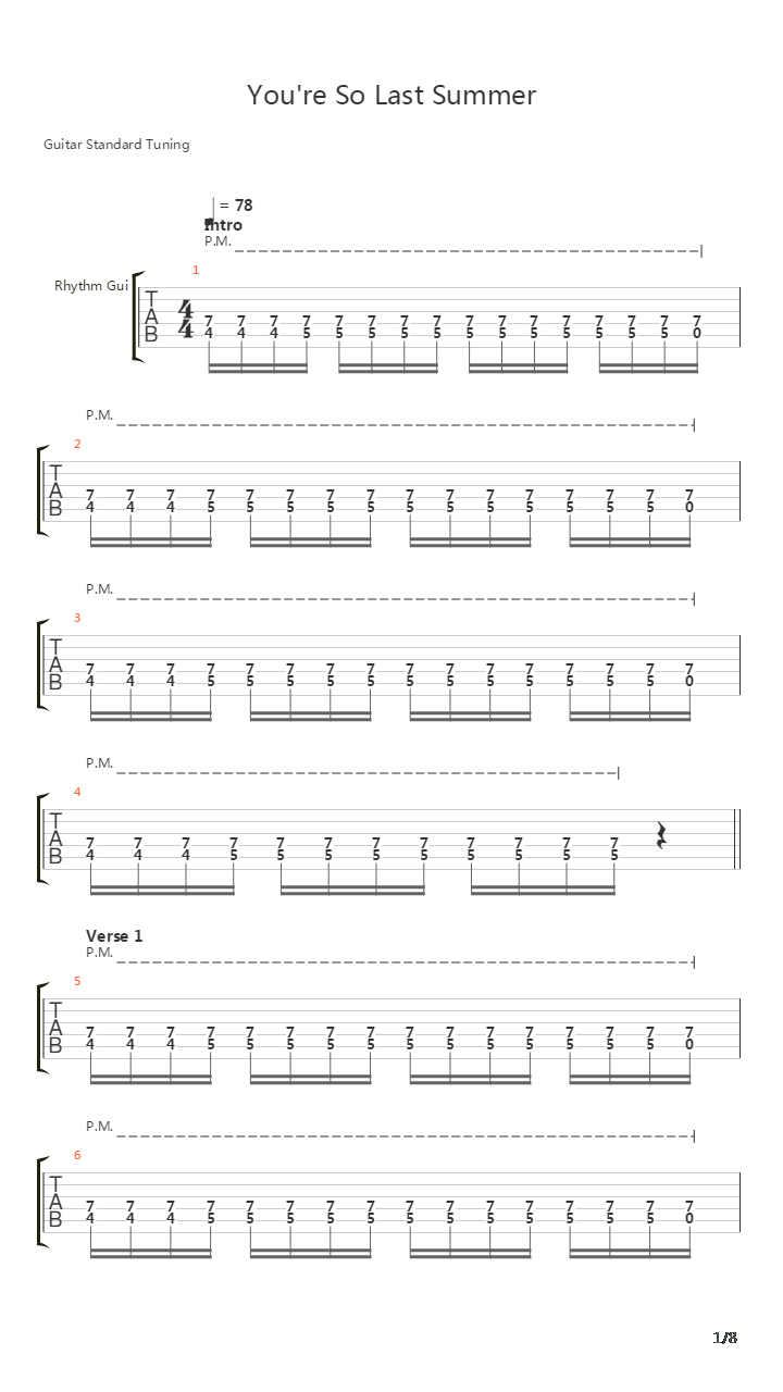 Youre So Last Summer吉他谱