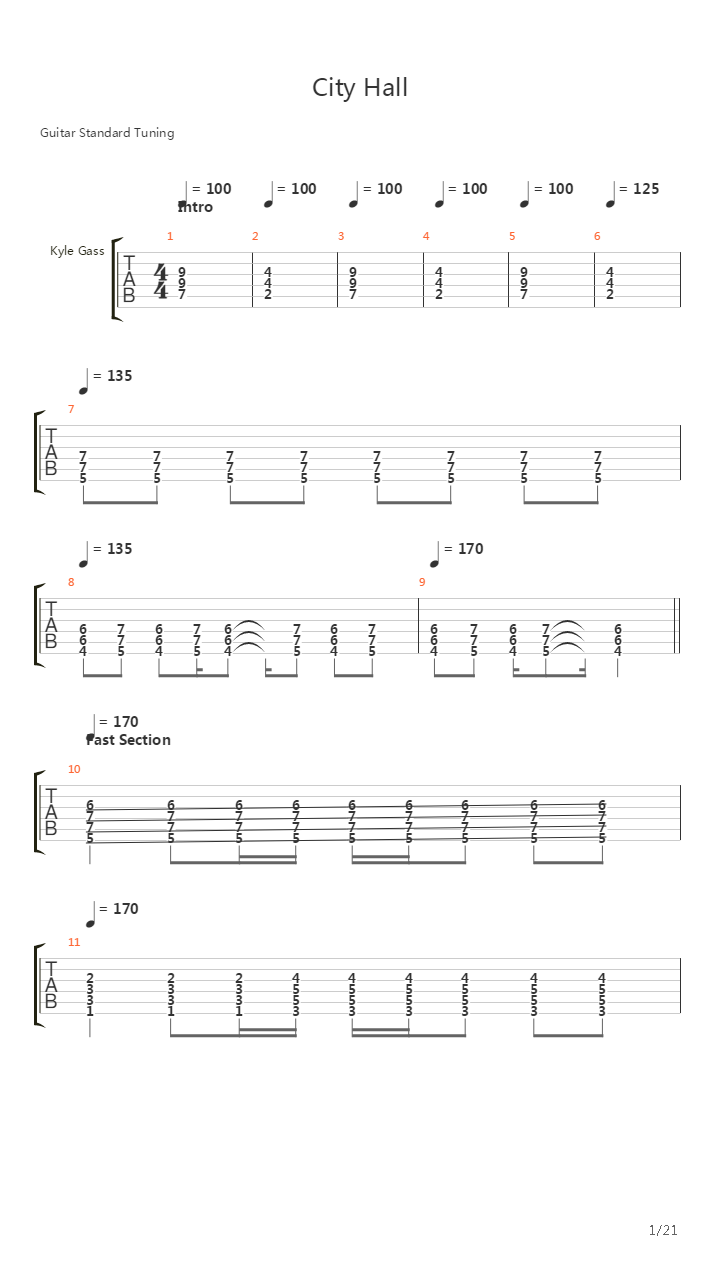 City Hall吉他谱