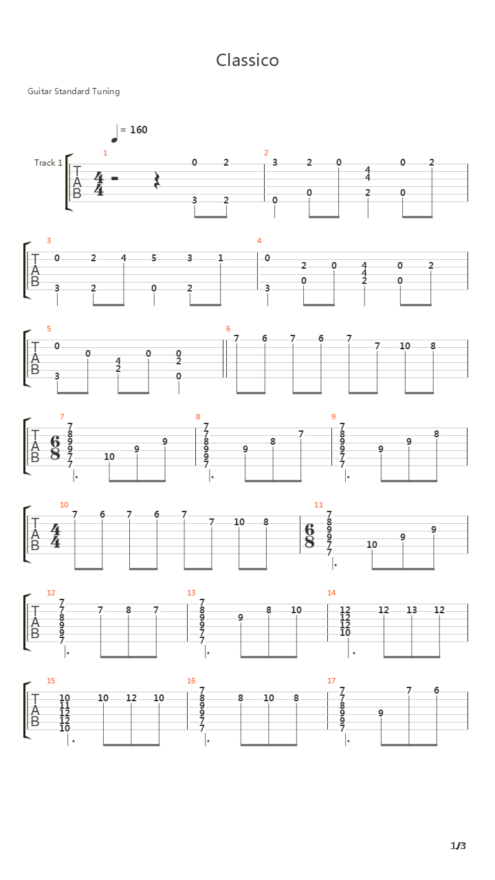 Classico吉他谱