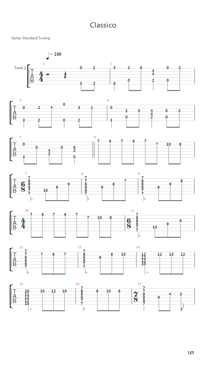 Classico吉他谱