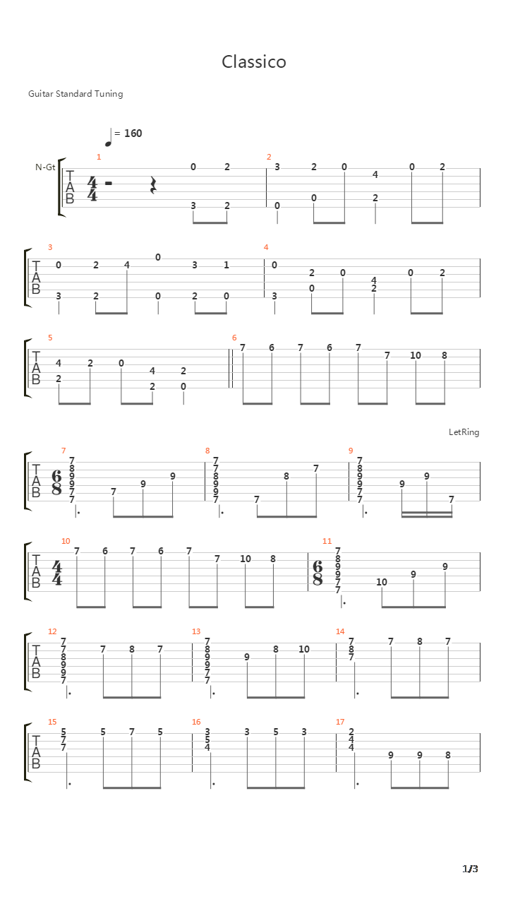 Classico吉他谱