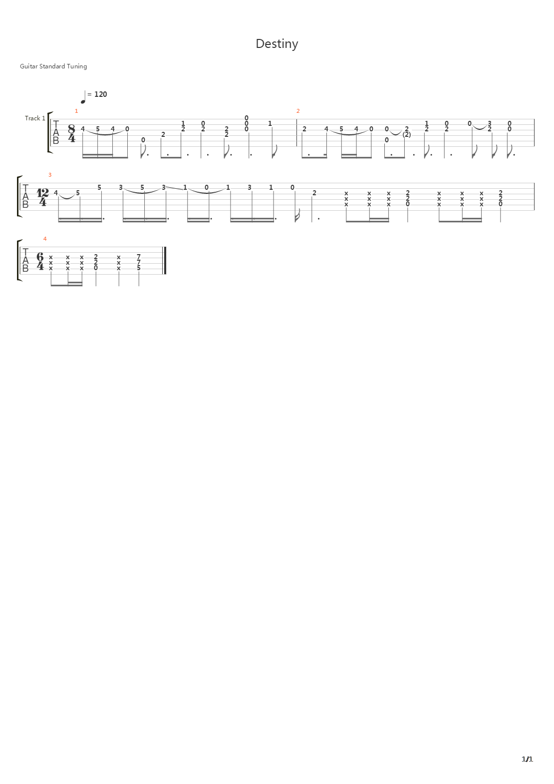 Destiny吉他谱