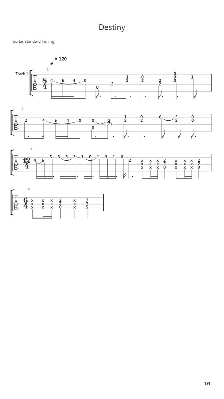 Destiny吉他谱