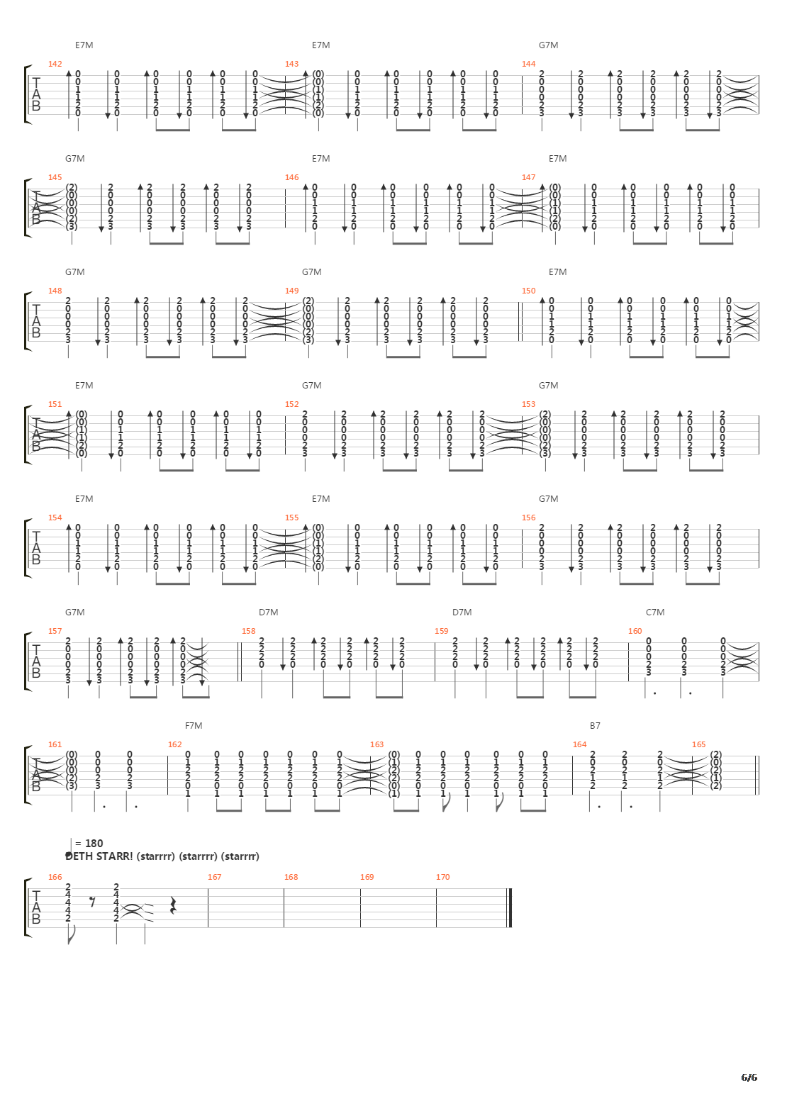 Deth Starr吉他谱