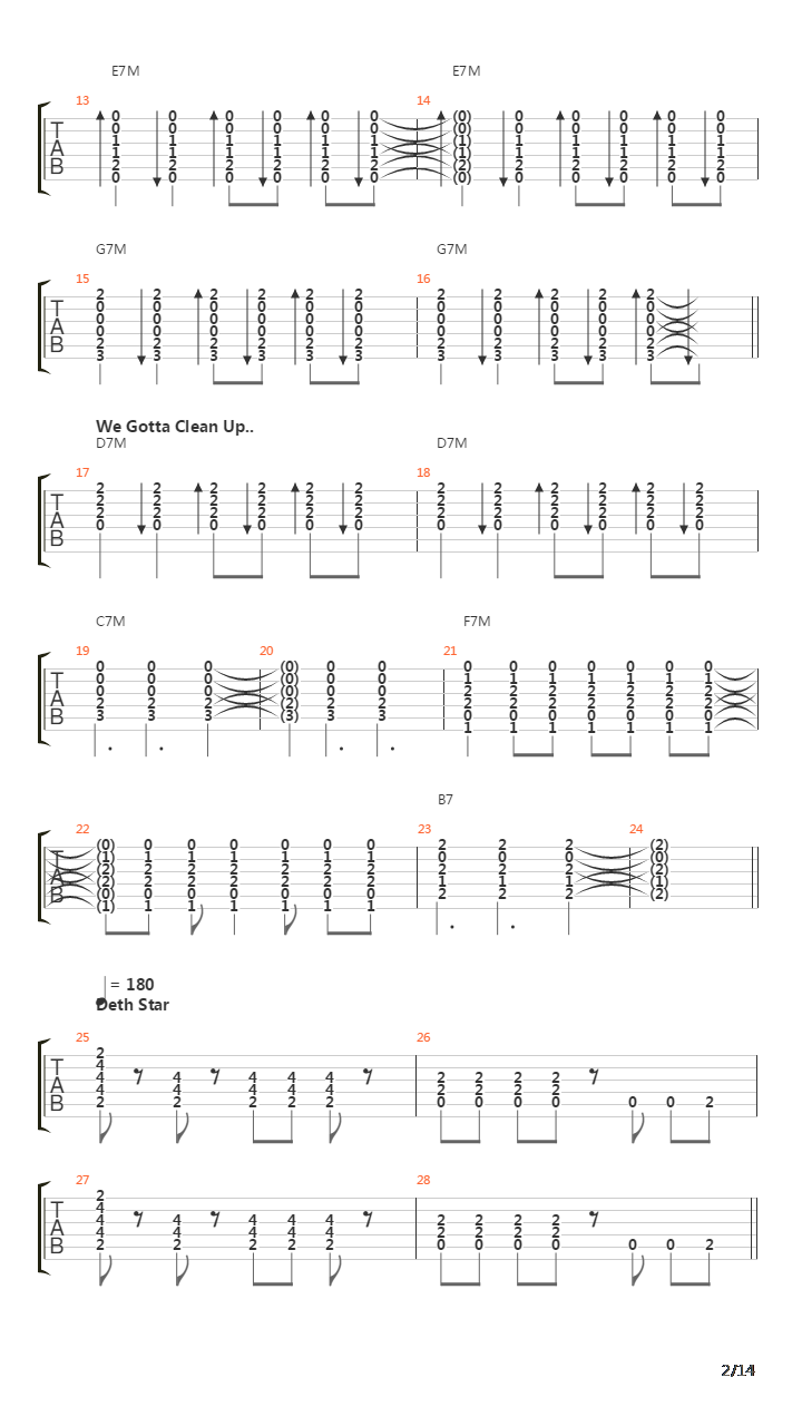 Deth Starr吉他谱