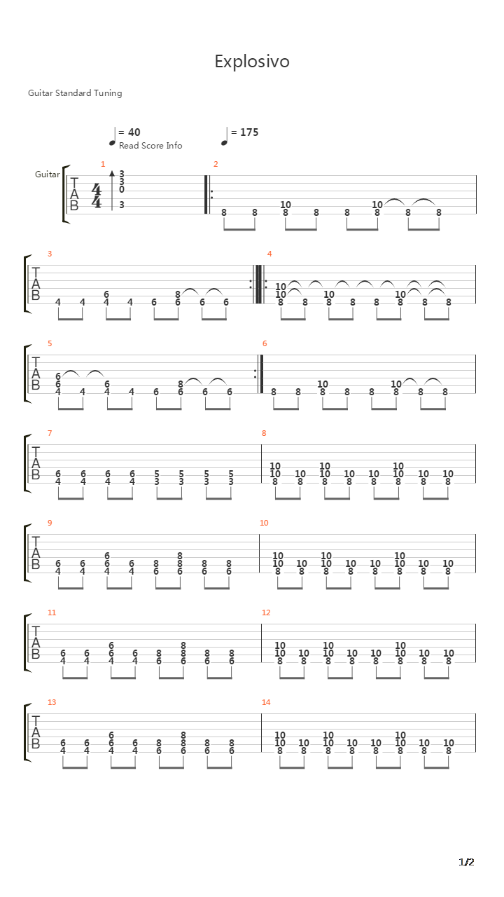 Explosivo吉他谱