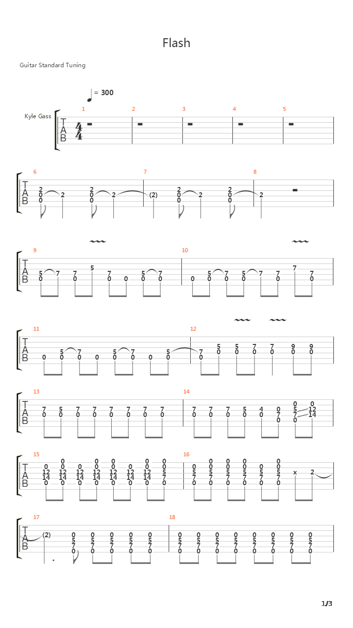 Flash吉他谱