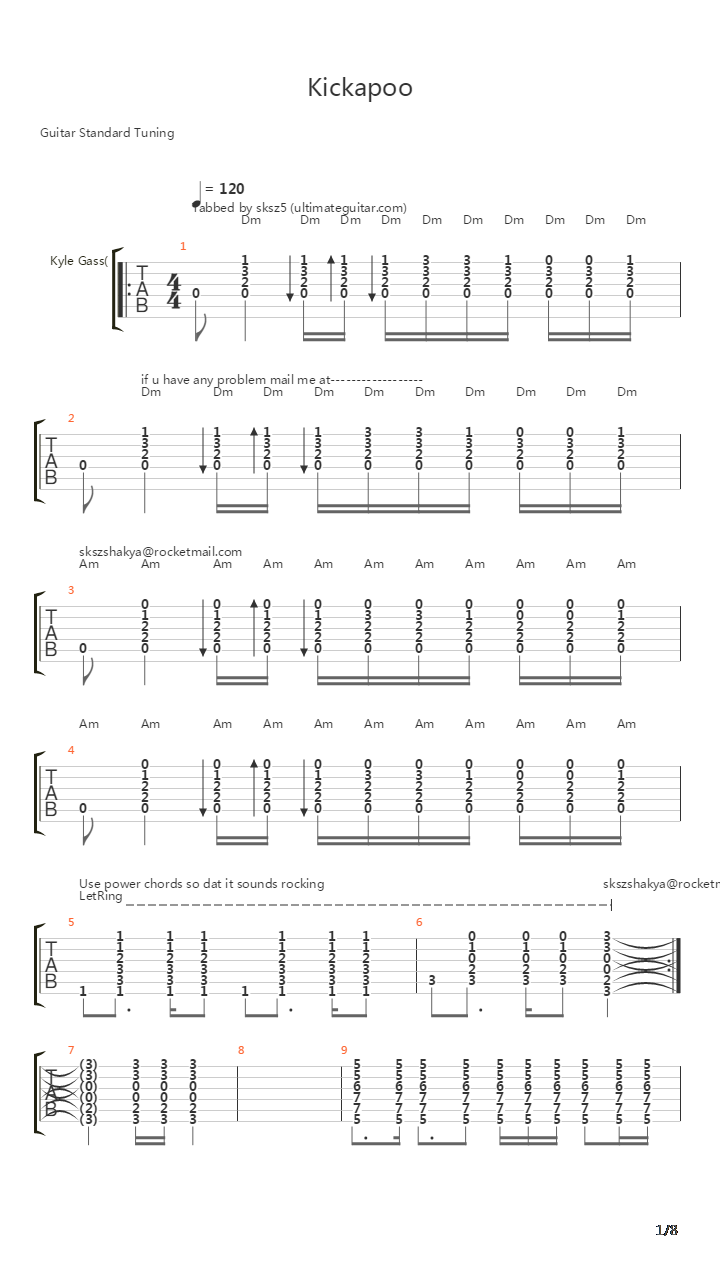 Kickapoo吉他谱