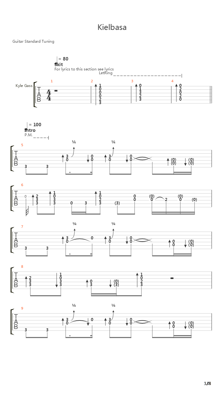 Kielbasa吉他谱