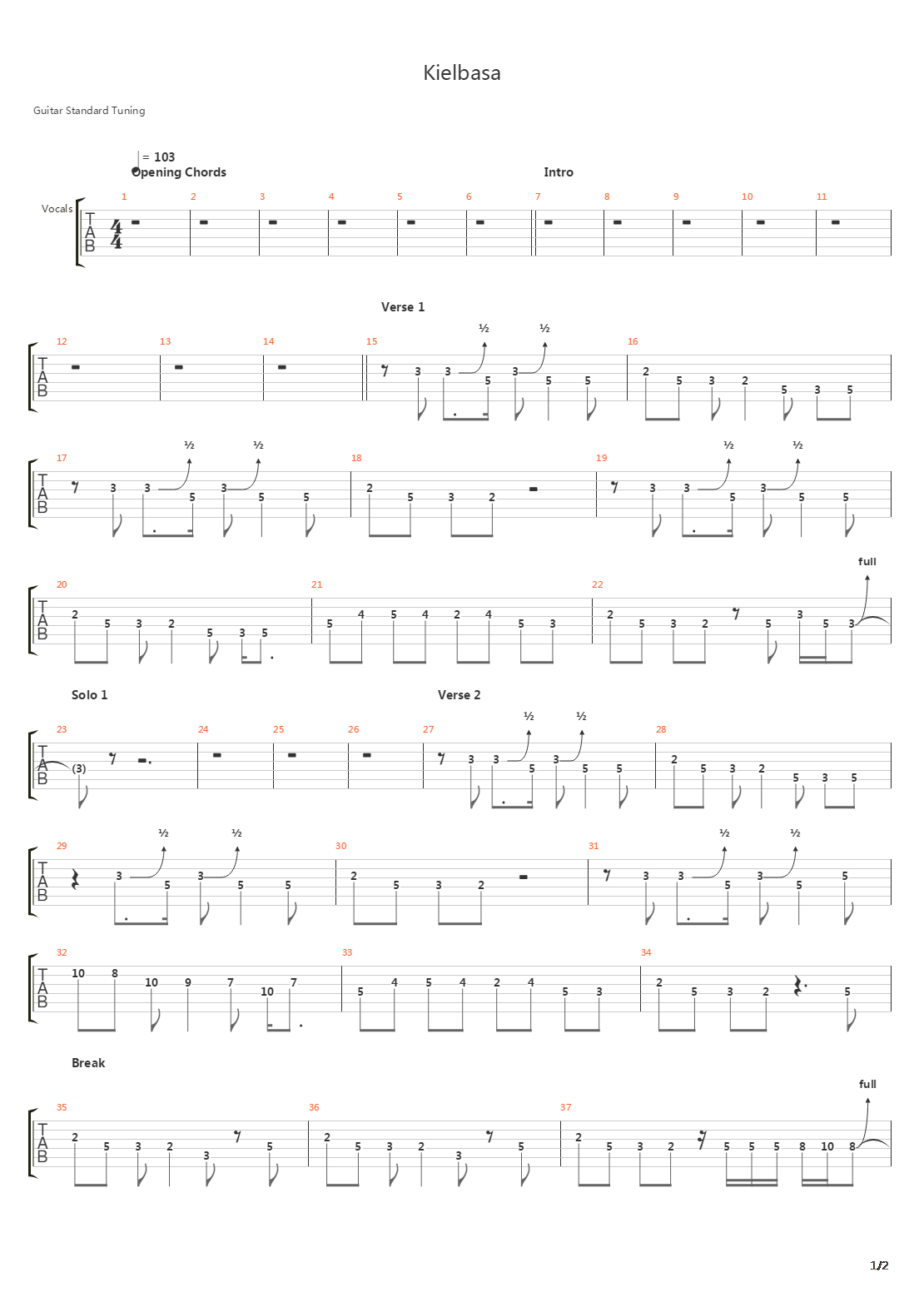 Kielbasa吉他谱