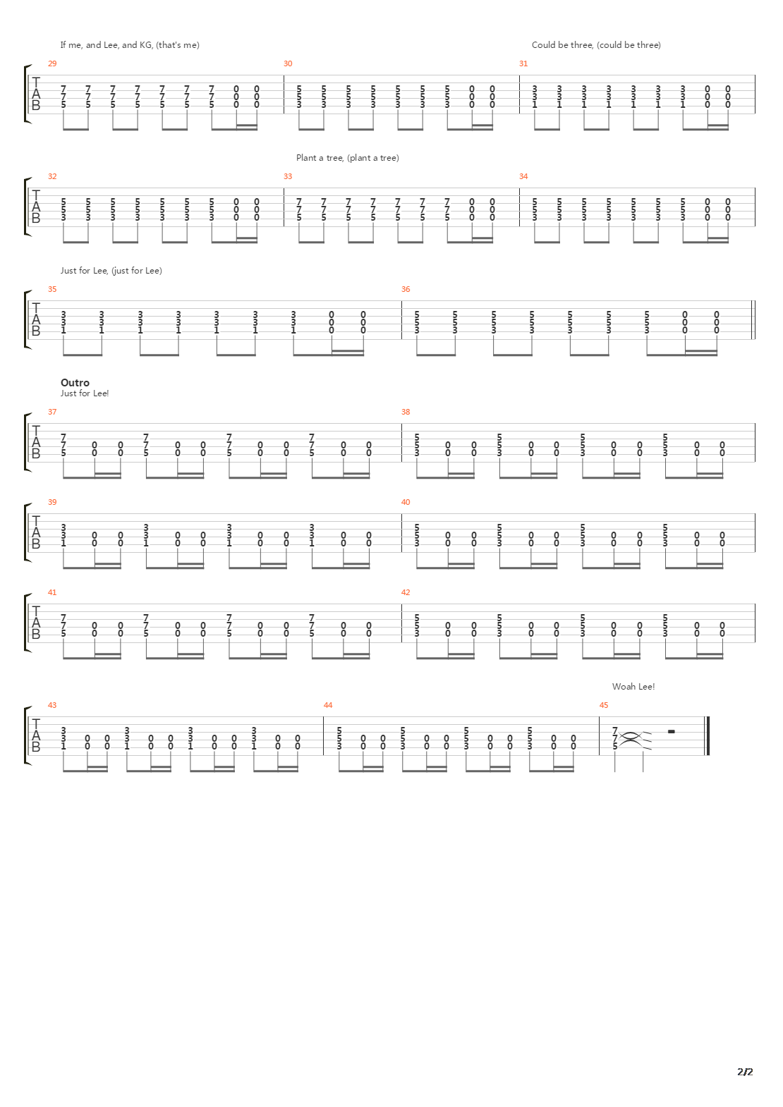 Lee吉他谱