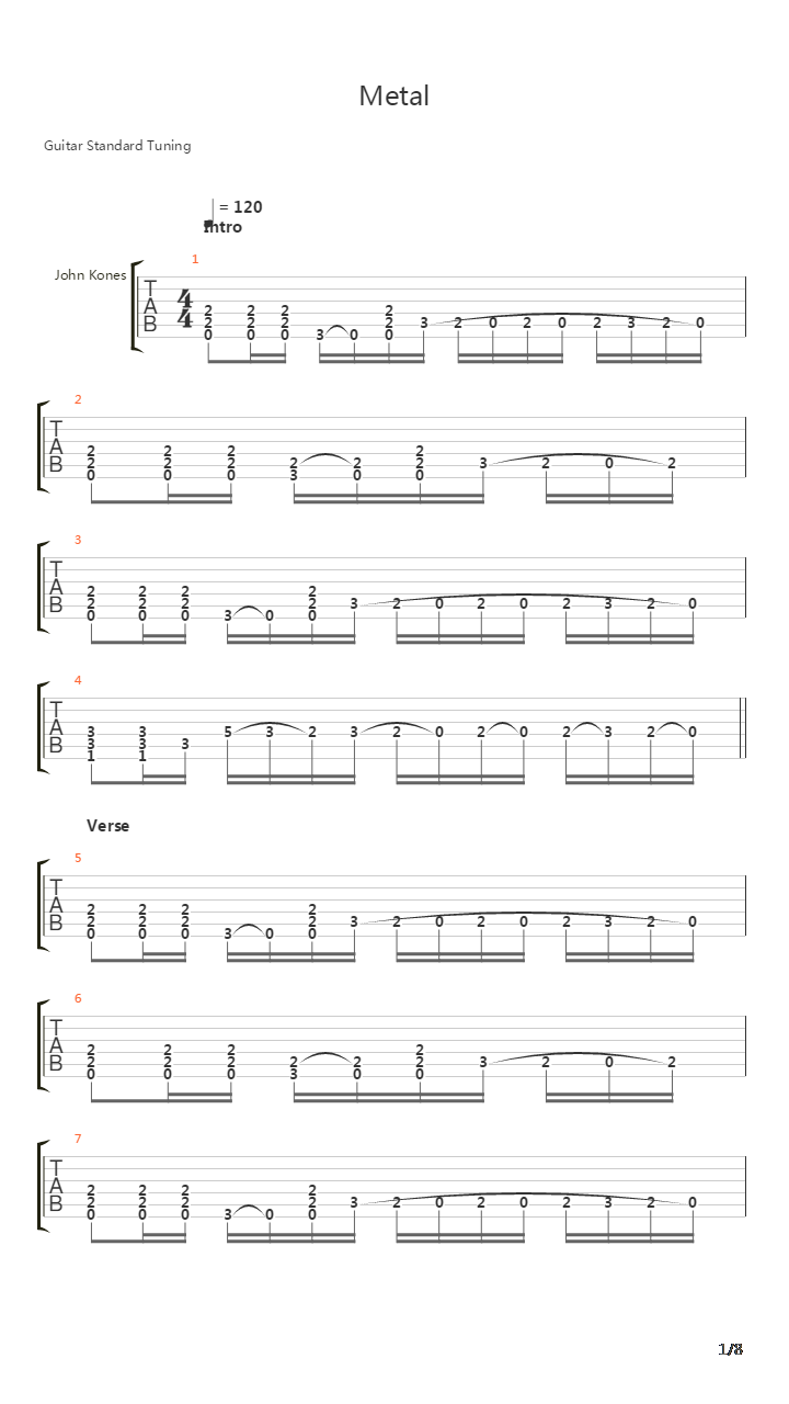 Metal吉他谱