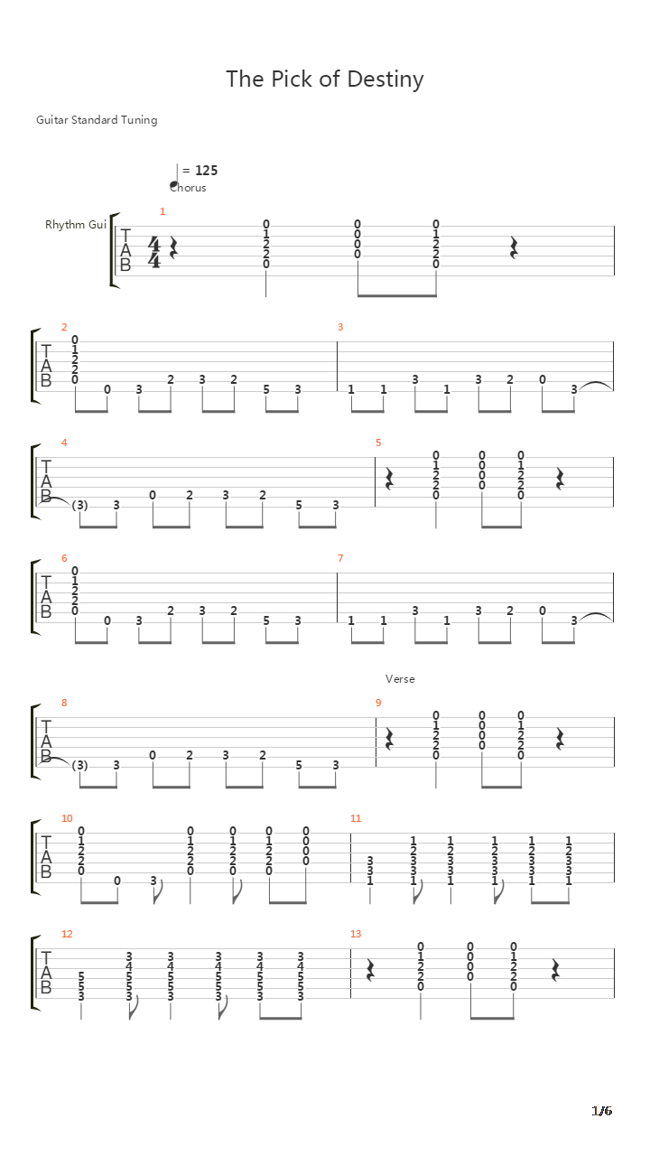 Pick Of Destiny吉他谱