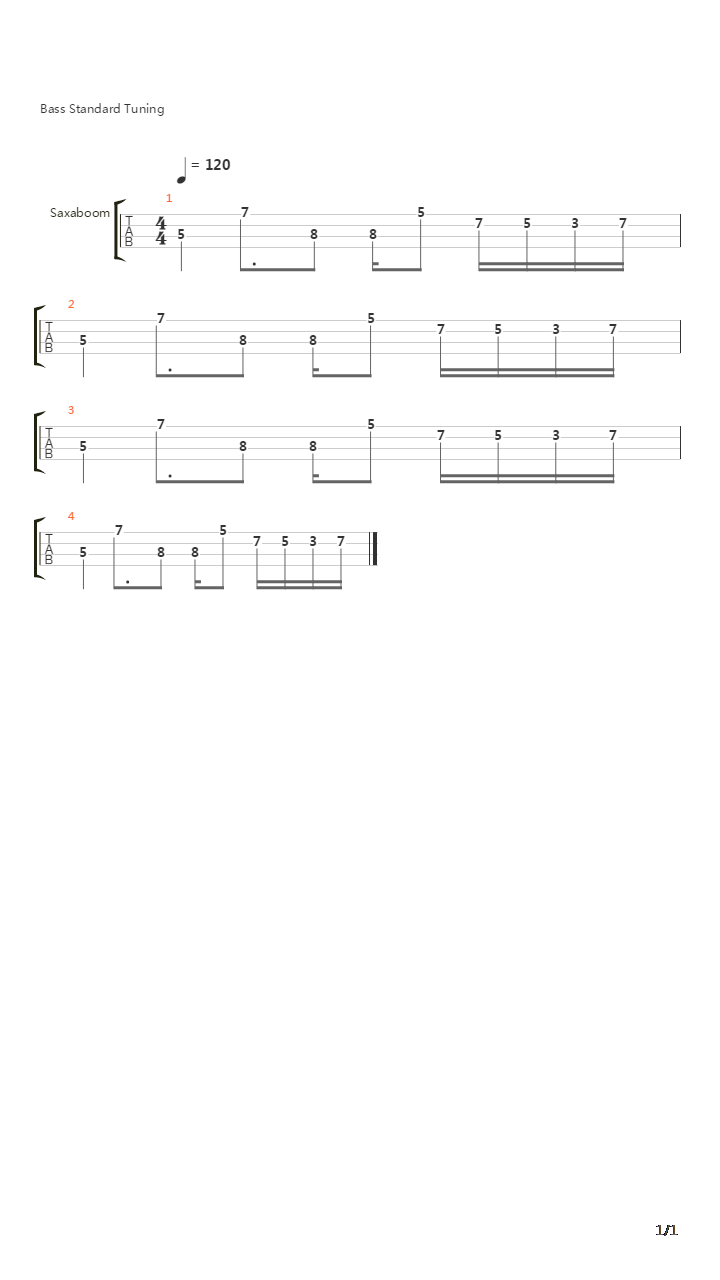 Saxaboom吉他谱