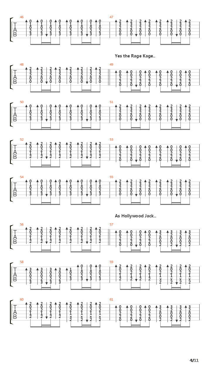 The Ballad Of Hollywood Jack And The Rage Kage吉他谱