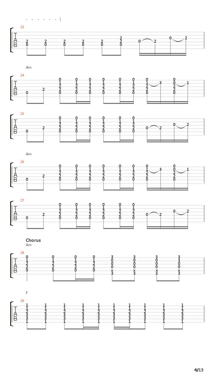 Tribute吉他谱