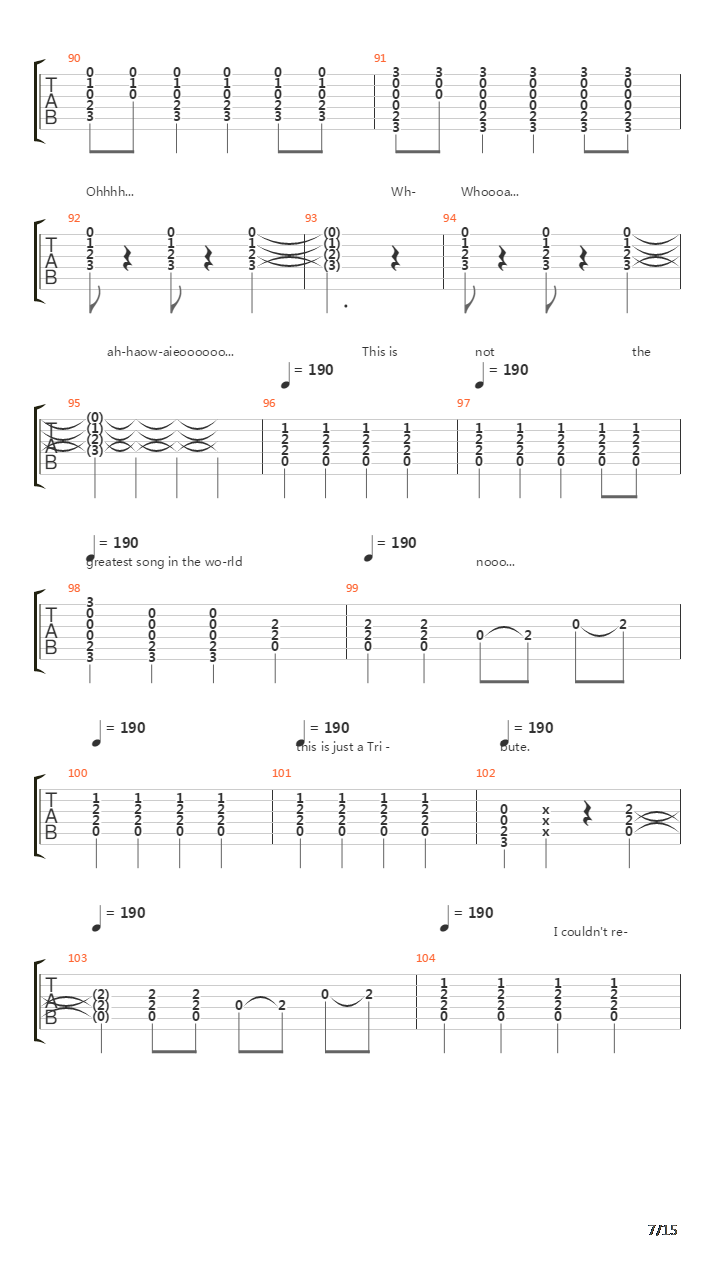 Tribute吉他谱