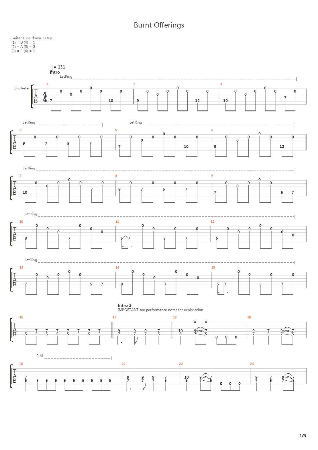 Burnt Offerings吉他谱