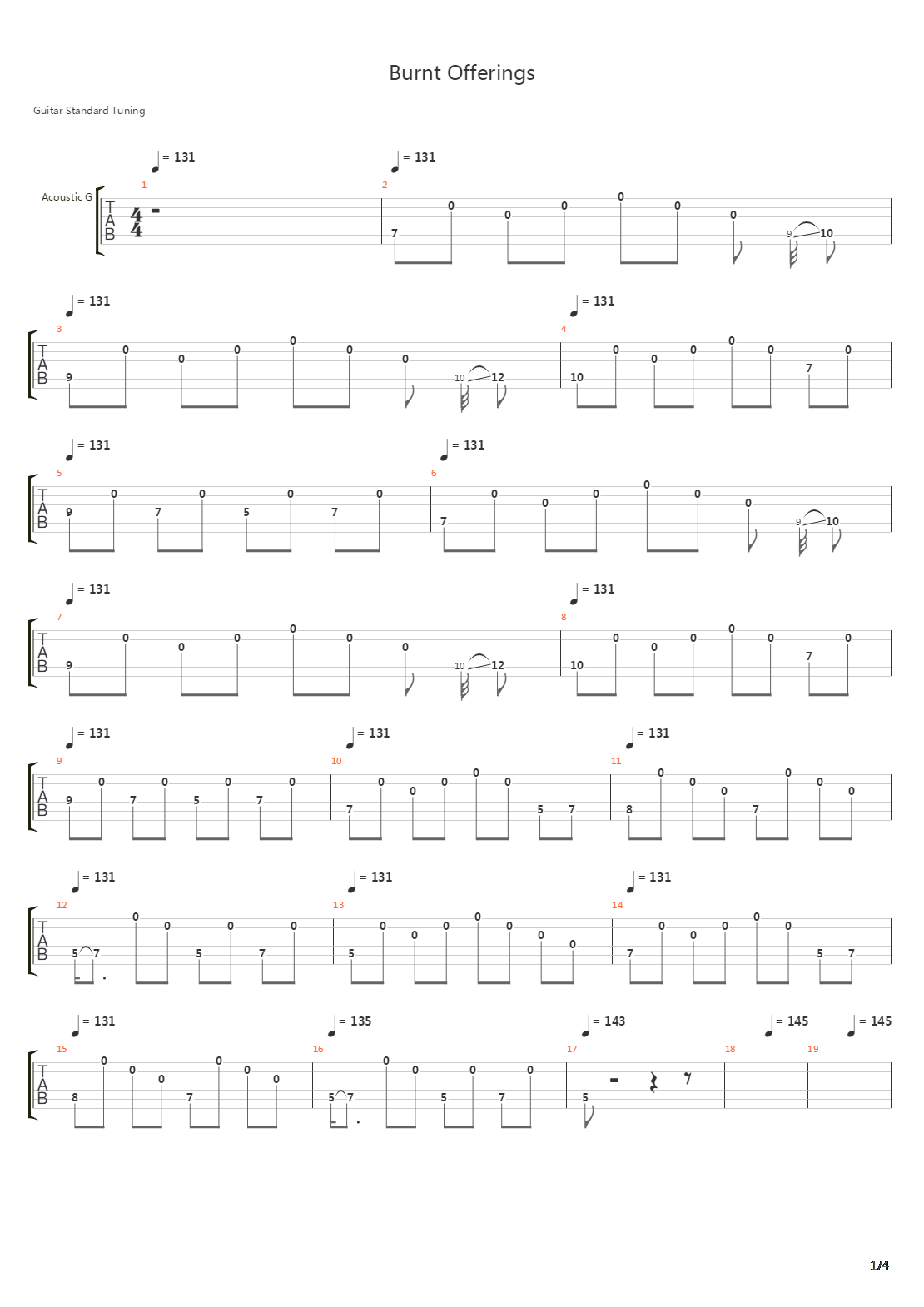 Burnt Offerings吉他谱