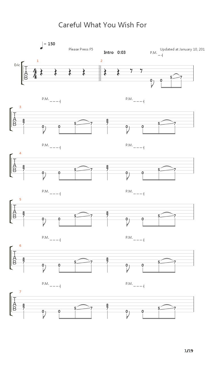 Careful What You Wish For吉他谱