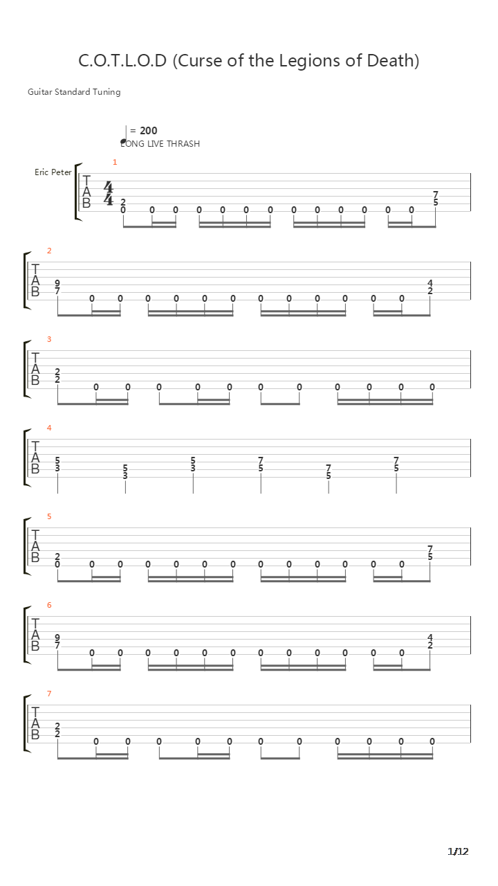 Cotlod吉他谱