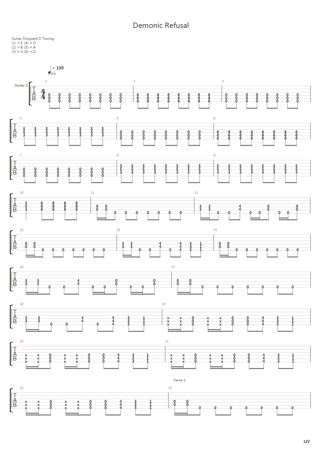 Demonic Refusal吉他谱