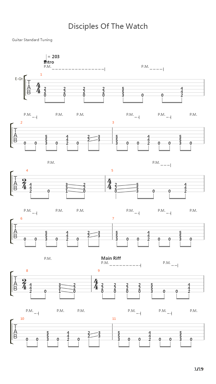 Disciples Of The Watch吉他谱