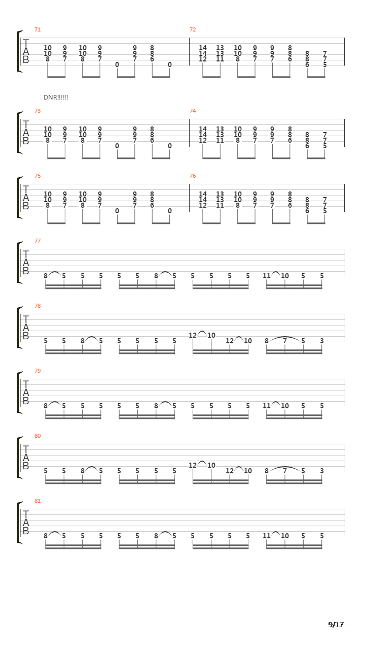 Dnr吉他谱
