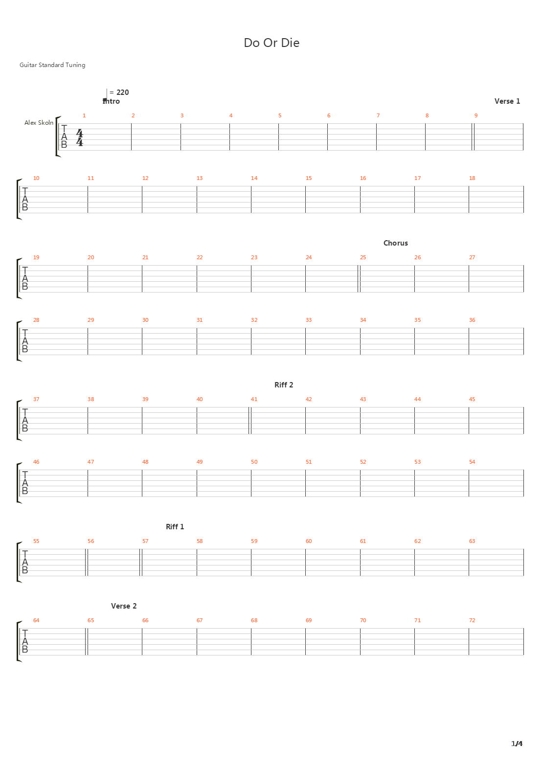 Do Or Die吉他谱