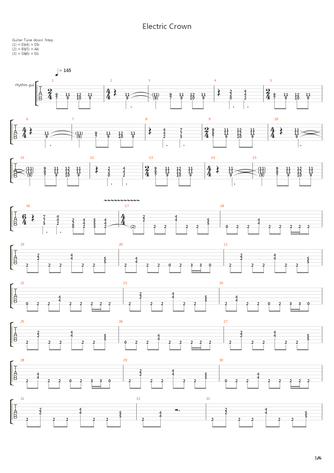 Electric Crown吉他谱