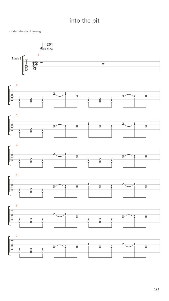 Into The Pit吉他谱