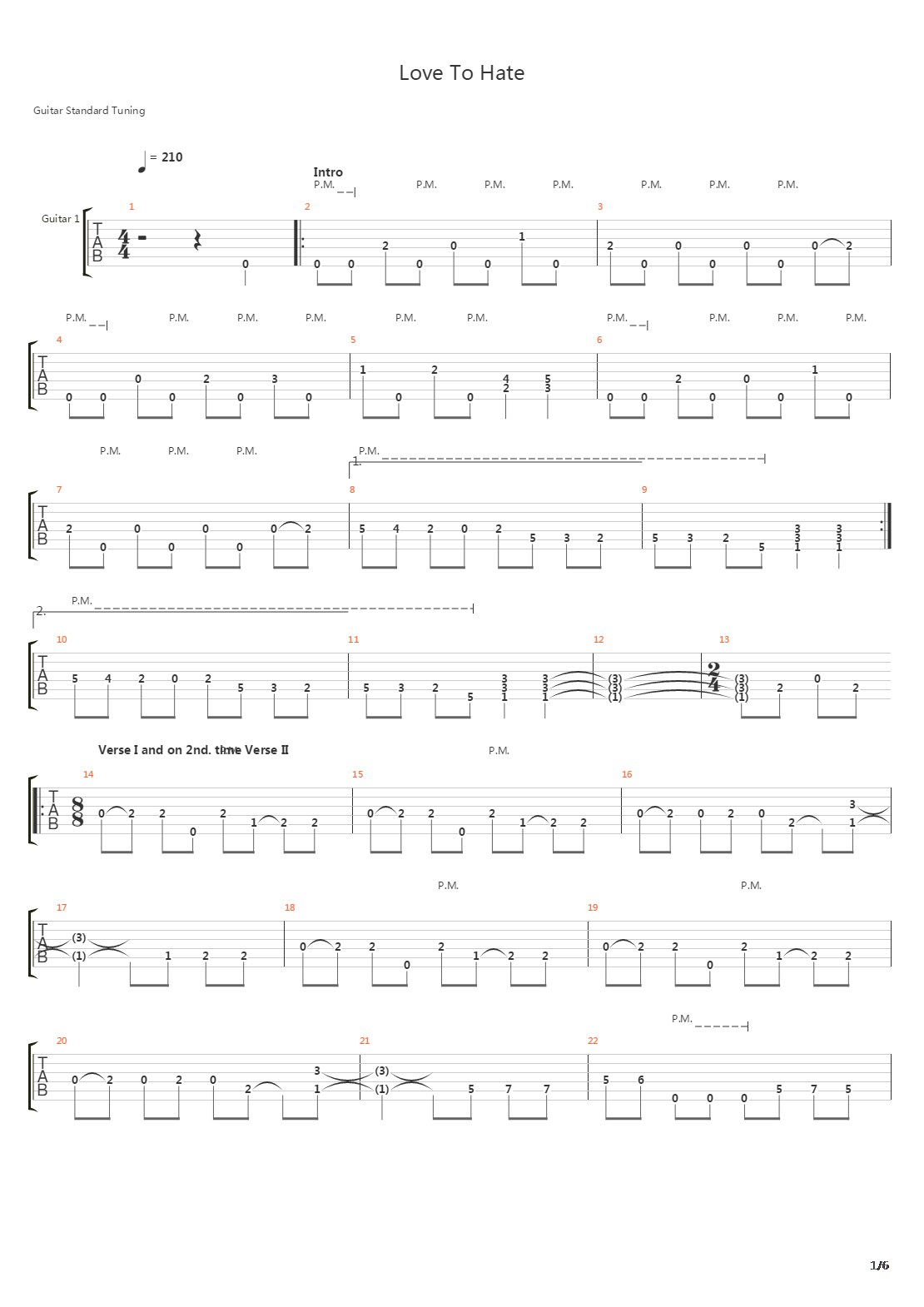 Love To Hate吉他谱