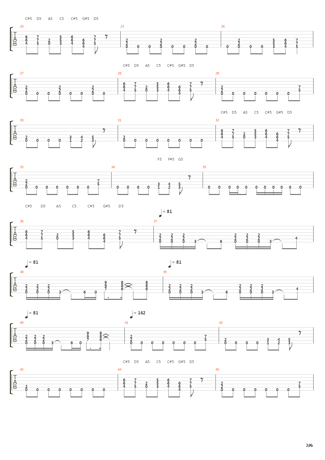 Low吉他谱