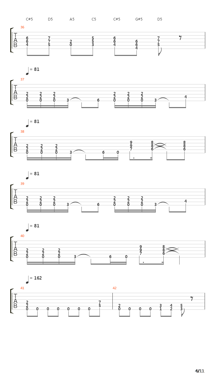 Low吉他谱