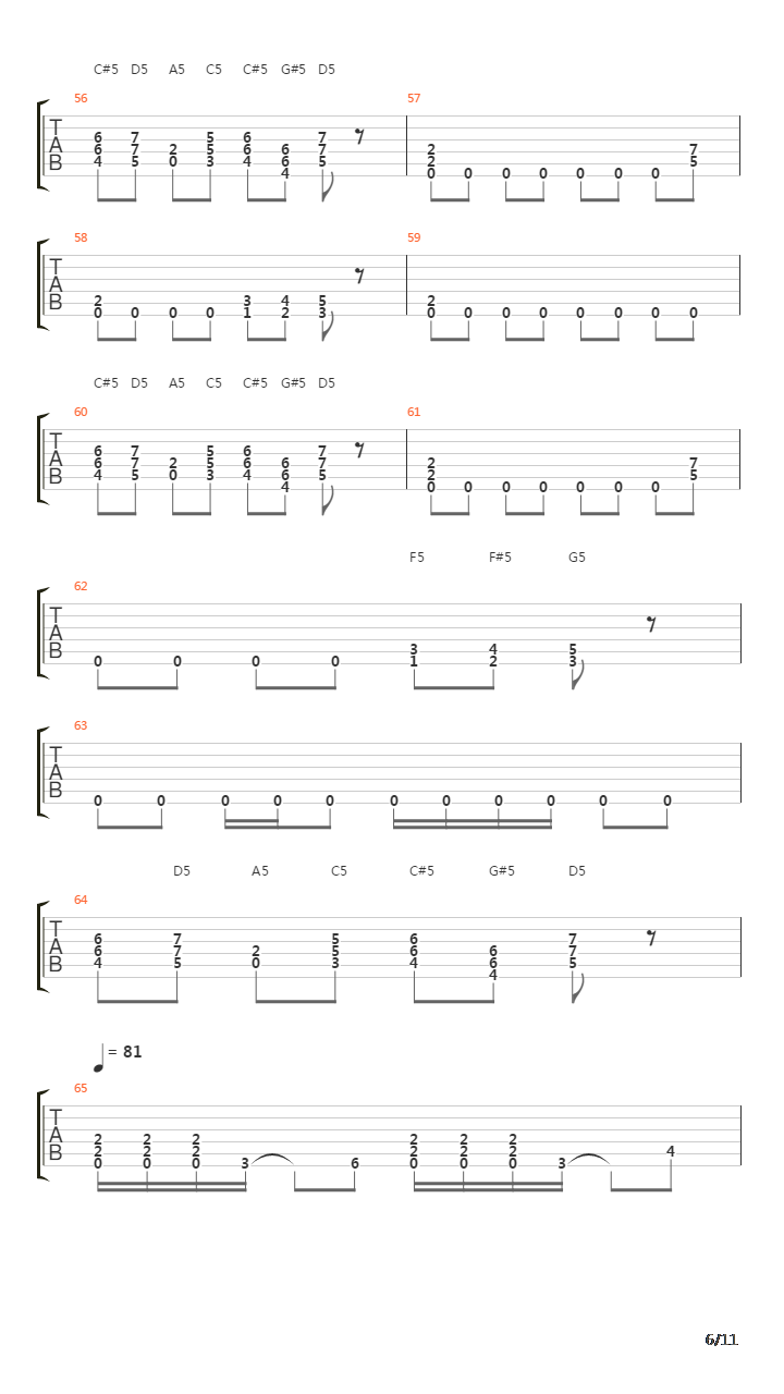 Low吉他谱