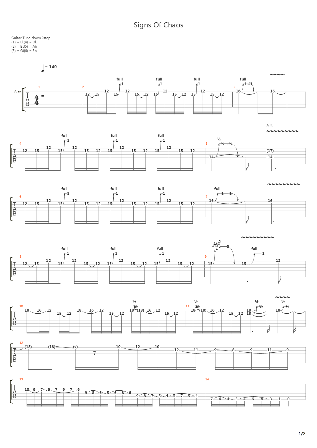 Signs Of Chaos吉他谱