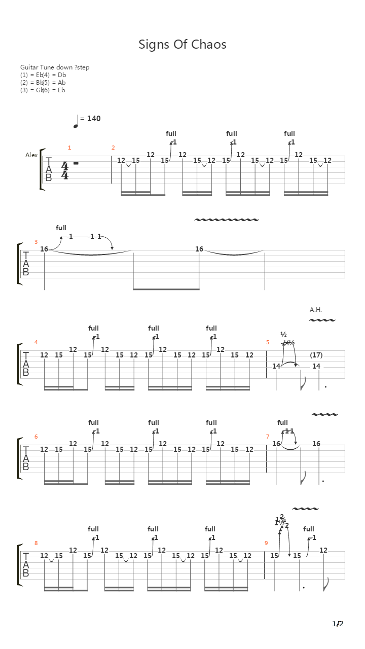 Signs Of Chaos吉他谱