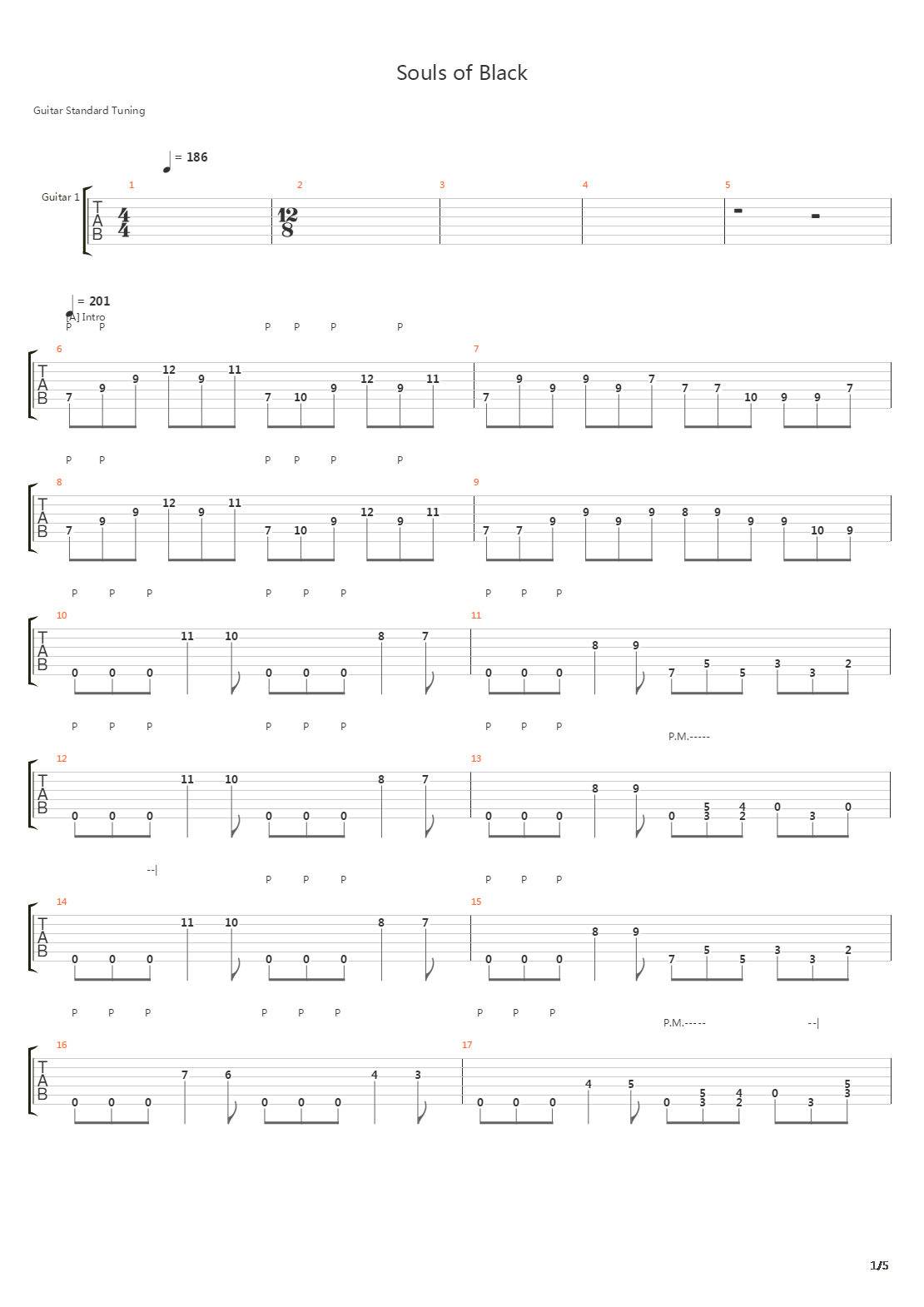 Souls Of Black吉他谱