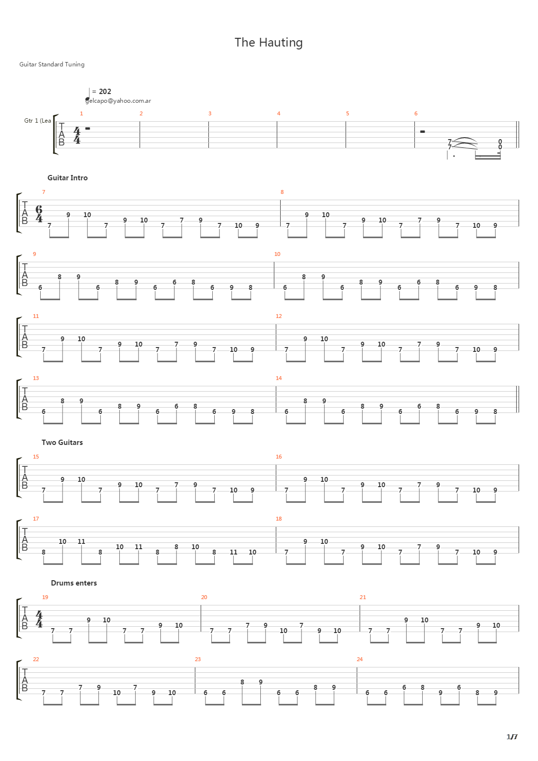 The Hauting吉他谱