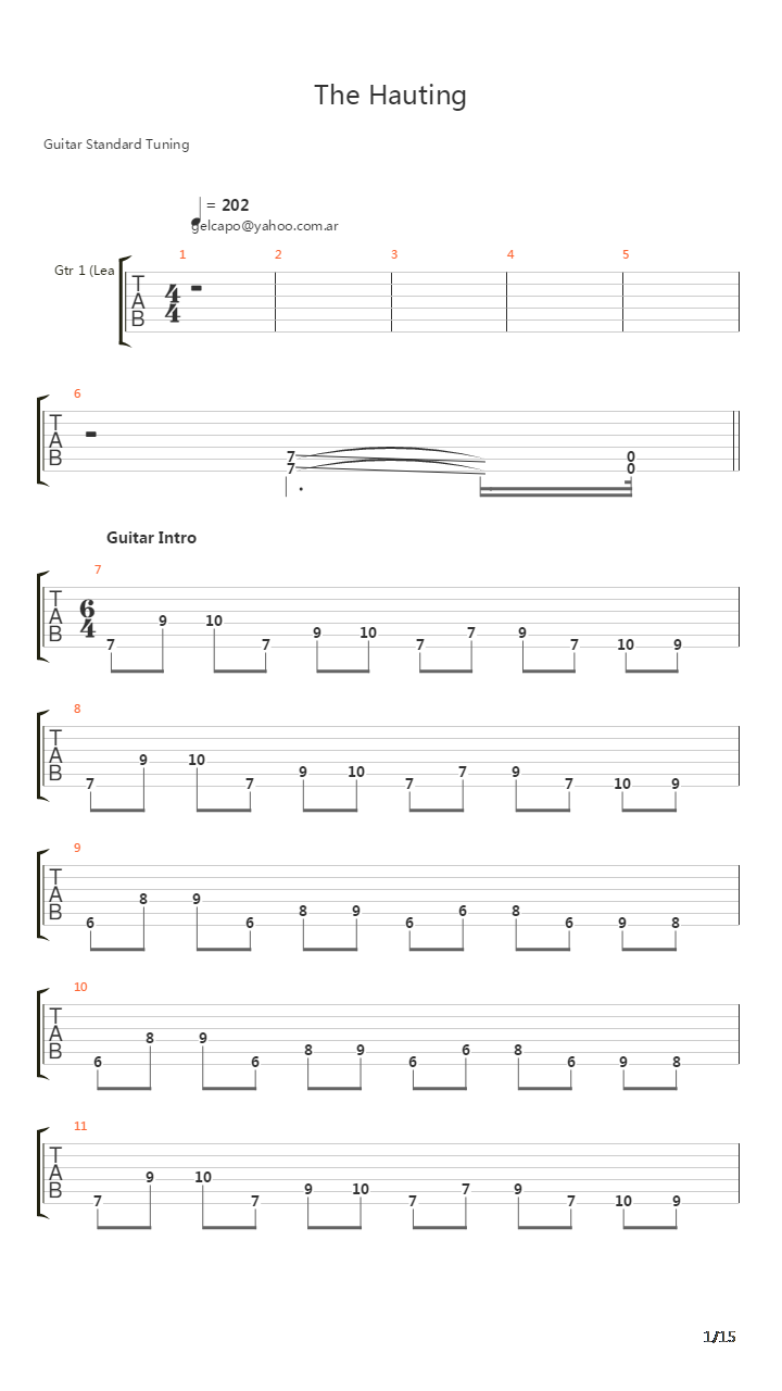 The Hauting吉他谱