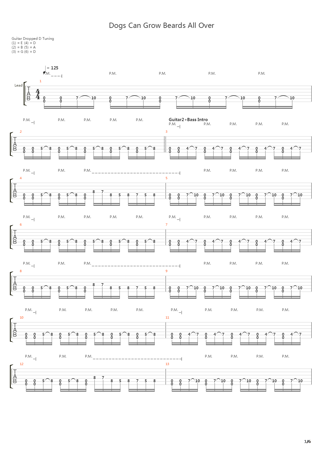 Dogs Can Grow Beards All Over吉他谱