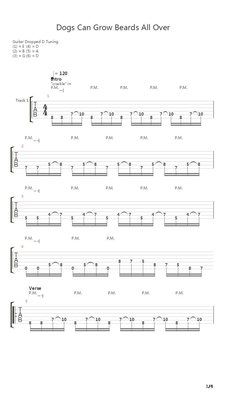 Dogs Can Grow Beards All Over吉他谱