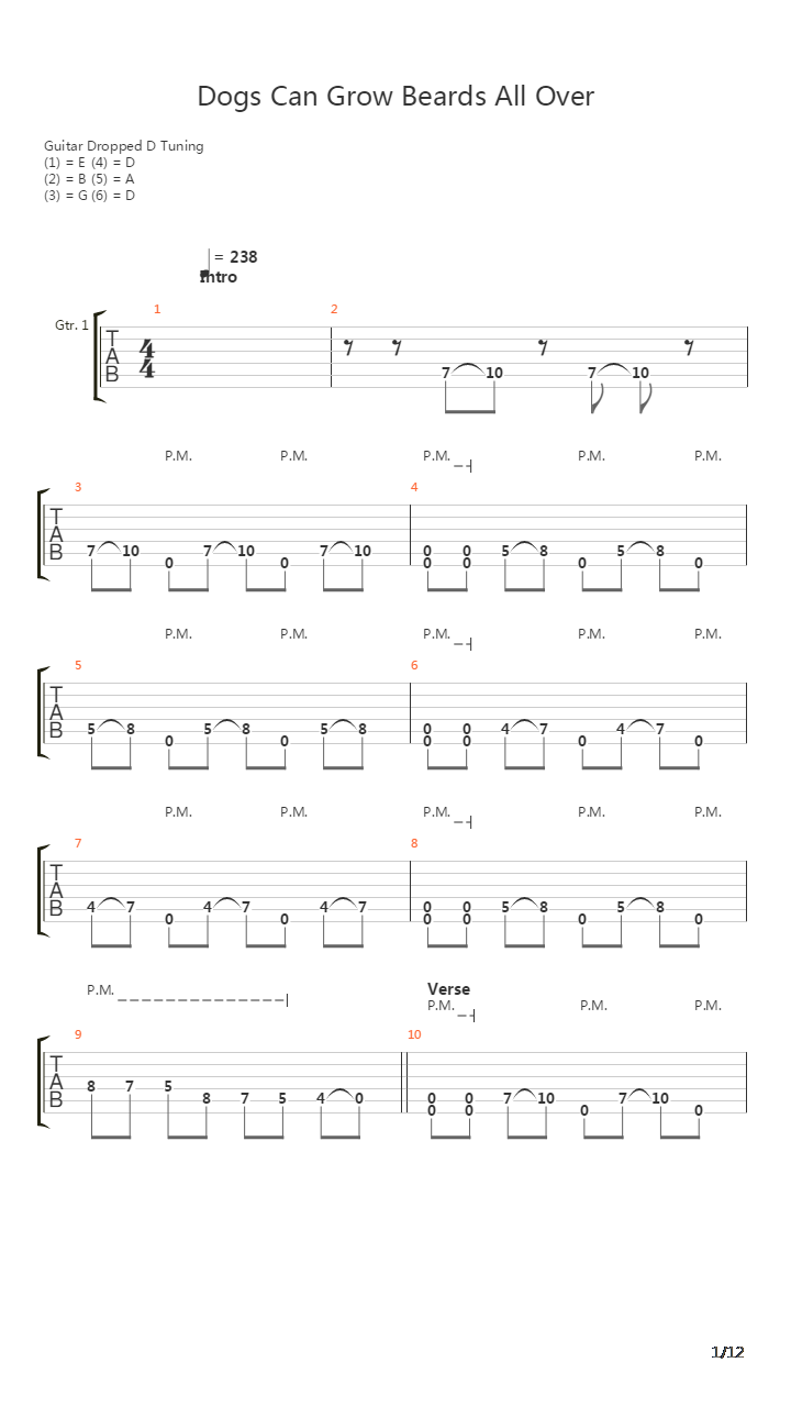 Dogs Can Grow Beards All Over吉他谱