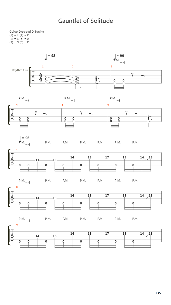 Gauntlet Of Solitude吉他谱