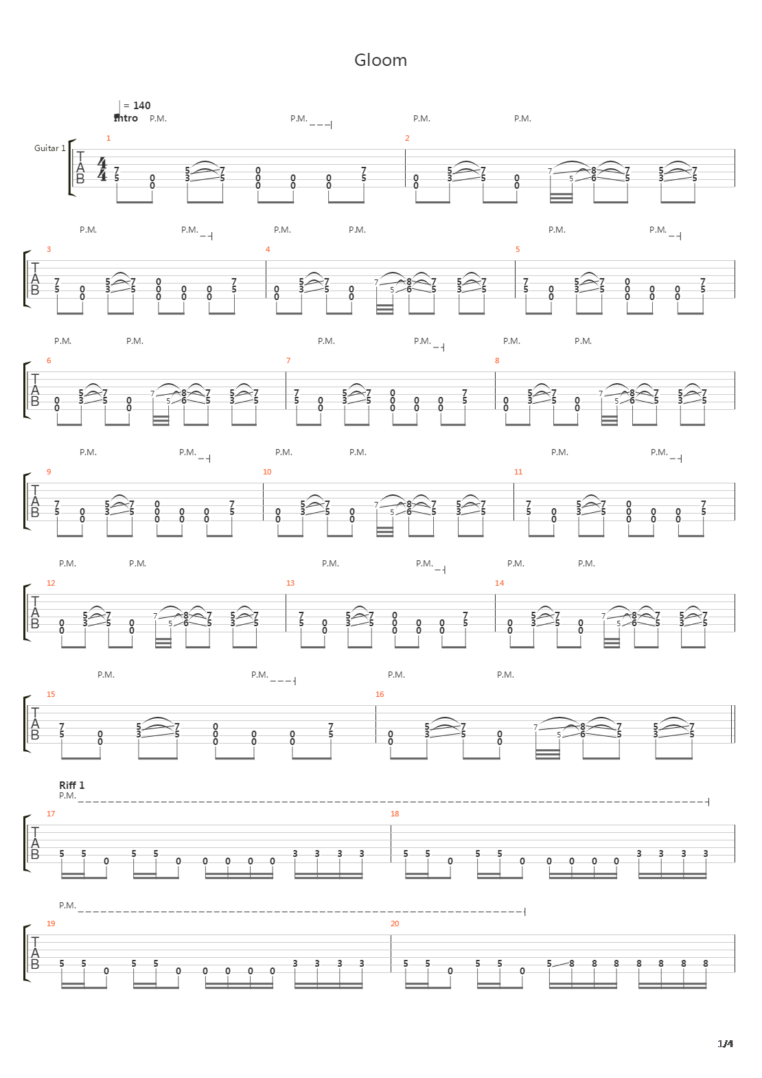 Gloom吉他谱