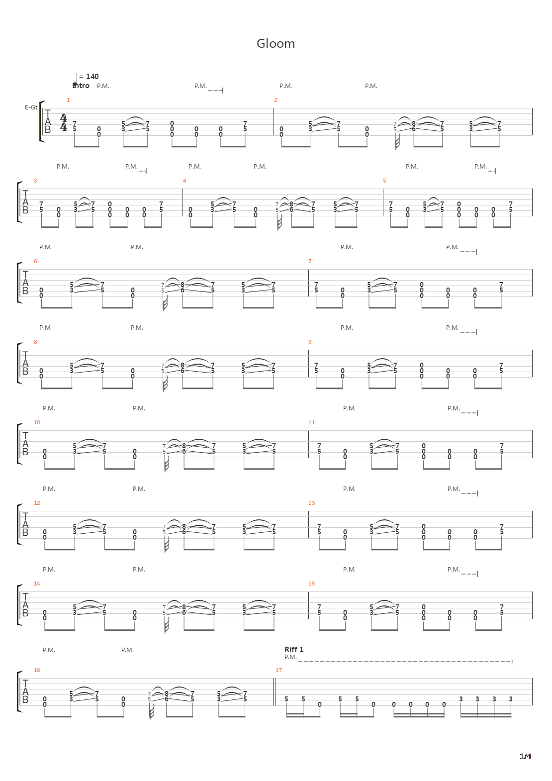 Gloom吉他谱